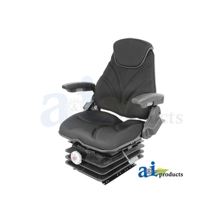 A & I Products Seat, F20 Series, Mechanical Suspension / Arm Rest / Head Rest / Black Cloth 23" x22.5" x20.5" A-F20M245